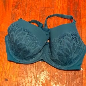Women's dark blue bra, lace
